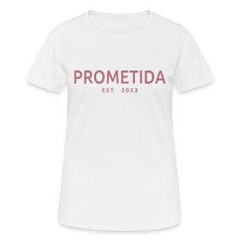 Prometida Est. 2023 Fiancée Engagement Wedding - Women's Breathable T-Shirt - white - Front - AI Model Female 172 dark (172cm)