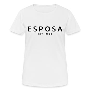 Esposa Est. 2023 Ehefrau wird Braut Paar Hochzeit - Frauen T-Shirt atmungsaktiv - Weiß - Vorne - AI Model Female 172 dark (172cm)