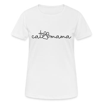 Cat Mama - Cute Paw Cat Lover Mom Cat Owner - Women's Breathable T-Shirt - white - Front - AI Model Female 172 dark (172cm)