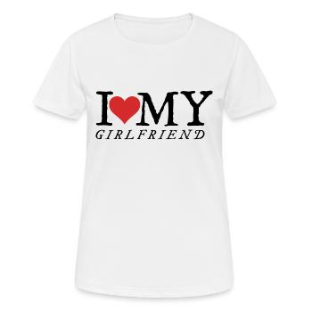 Ich liebe meine Freundin - Frauen T-Shirt atmungsaktiv - Weiß - Vorne - AI Model Female 172 dark (172cm)