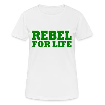 Rebelle pour la vie - T-shirt respirant Femme - blanc - Devant - AI Model Female 172 dark (172cm)