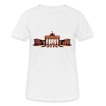 Brandenburger Tor (Berlin / Deutschland) - Frauen T-Shirt atmungsaktiv - Weiß - Vorne - AI Model Female 172 dark (172cm)