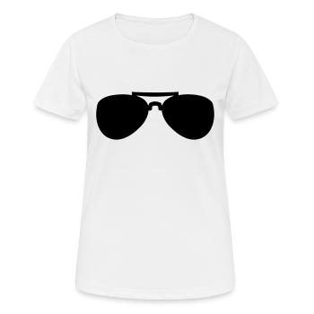 Sonnenbrille - Frauen T-Shirt atmungsaktiv - Weiß - Vorne - AI Model Female 172 dark (172cm)