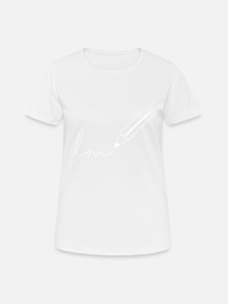 stift zeichnen - Frauen T-Shirt atmungsaktiv - Weiß