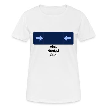 was denkst du schwarz - Frauen T-Shirt atmungsaktiv - Weiß - Vorne - AI Model Female 172 dark (172cm)