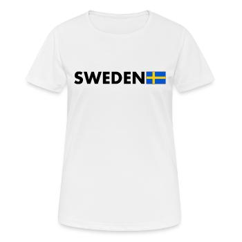 Schweden - Frauen T-Shirt atmungsaktiv - Weiß - Vorne - AI Model Female 172 dark (172cm)