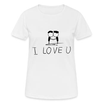 ich liebe dich schwules liebespaar - Frauen T-Shirt atmungsaktiv - Weiß - Vorne - AI Model Female 172 dark (172cm)