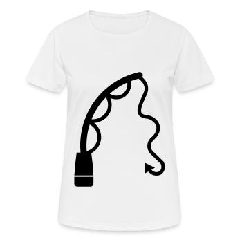 Icône de pêche à la canne à pêche - T-shirt respirant Femme - blanc - Devant - AI Model Female 172 dark (172cm)