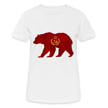 Silhouette d’ours avec marteau et faucille URSS - T-shirt respirant Femme - blanc - Devant - AI Model Female 172 dark (172cm)