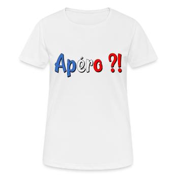 Apéro - Apéritif - France - T-shirt respirant Femme - blanc - Devant - AI Model Female 172 dark (172cm)