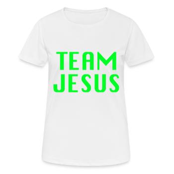 Citation cool de l’équipe de Jésus - T-shirt respirant Femme - blanc - Devant - AI Model Female 172 dark (172cm)