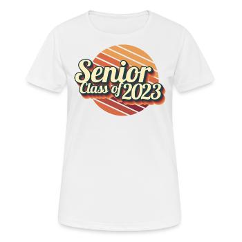 Cadeau de fête de remise des diplômes rétro de la classe senior de 2023 - T-shirt respirant Femme - blanc - Devant - AI Model Female 172 dark (172cm)