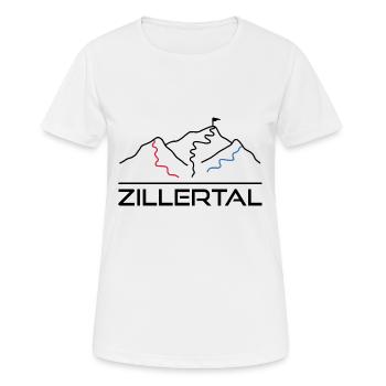 Winter sports ski slope Zillertal - Women's Breathable T-Shirt - white - Front - AI Model Female 172 dark (172cm)