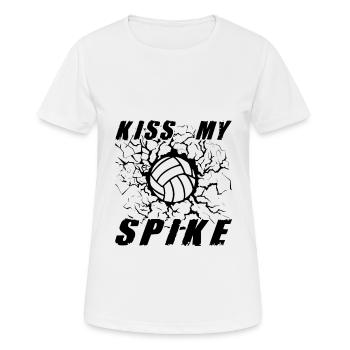 Kiss My Spike volley-ball en détresse Design cadeau - T-shirt respirant Femme - blanc - Devant - AI Model Female 172 dark (172cm)
