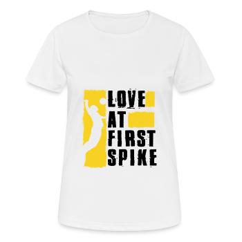 Volleyball Love At First Spike Gift Idea - Frauen T-Shirt atmungsaktiv - Weiß - Vorne - AI Model Female 172 dark (172cm)