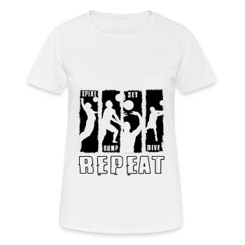 Volleyball Spike Bump Set Dive Repeat Gift Idea - Frauen T-Shirt atmungsaktiv - Weiß - Vorne - AI Model Female 172 dark (172cm)