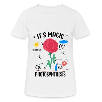 Plant Lover Gardener Magic Photosynthesis Pun Idea - Women's Breathable T-Shirt - white - Front - AI Model Female 172 dark (172cm)