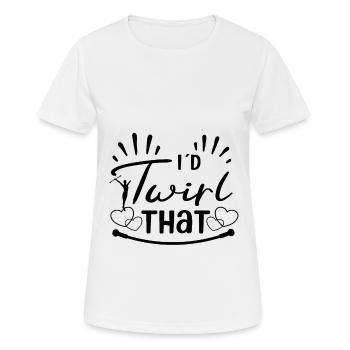 Twirler Majorette I´d Twirl That Baton - Frauen T-Shirt atmungsaktiv - Weiß - Vorne - AI Model Female 172 dark (172cm)