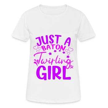 Bâton virevoltant juste un bâton Twirling fille bâton - T-shirt respirant Femme - blanc - Devant - AI Model Female 172 dark (172cm)