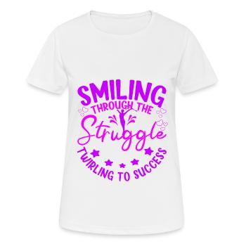 Bâton Twirling Twirling Vers Le Succès Bâton Cadeaux - T-shirt respirant Femme - blanc - Devant - AI Model Female 172 dark (172cm)