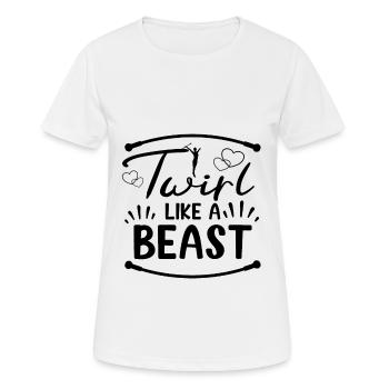 Twirler Majorette Twirl Like A Beast Baton - Frauen T-Shirt atmungsaktiv - Weiß - Vorne - AI Model Female 172 dark (172cm)