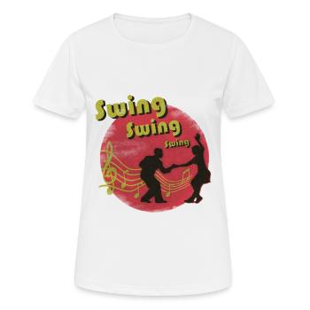 Couple dancing swing - Women's Breathable T-Shirt - white - Front - AI Model Female 172 dark (172cm)