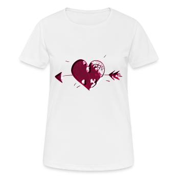 heart symbol pink arrow scars - Women's Breathable T-Shirt - white - Front - AI Model Female 172 dark (172cm)