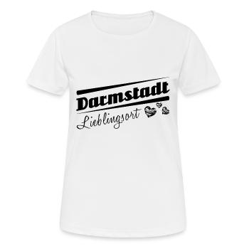 Darmstadt - Lieblingsort mit Stadtnamen - Frauen T-Shirt atmungsaktiv - Weiß - Vorne - AI Model Female 172 dark (172cm)