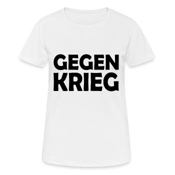 Gegen krieg - Frauen T-Shirt atmungsaktiv - Weiß - Vorne - AI Model Female 172 dark (172cm)