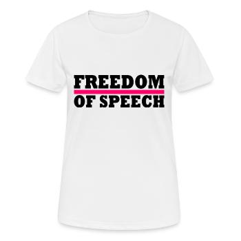 Freedom of speech - Frauen T-Shirt atmungsaktiv - Weiß - Vorne - AI Model Female 172 dark (172cm)