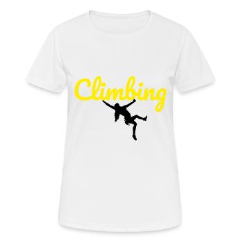 escalade, bloc, escalade, montagne, alpinisme - T-shirt respirant Femme - blanc - Devant - AI Model Female 172 dark (172cm)