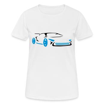 Rennauto Cool Sportwagen Rennwagen - Frauen T-Shirt atmungsaktiv - Weiß - Vorne - AI Model Female 172 dark (172cm)