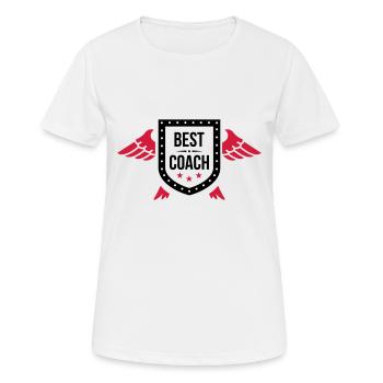 Coach / Coaching / Entraineur / Entrainer / Sport - T-shirt respirant Femme - blanc - Devant - AI Model Female 172 dark (172cm)