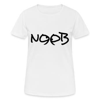 Noob yeux bande dessinée dessin animé drôle - T-shirt respirant Femme - blanc - Devant - AI Model Female 172 dark (172cm)