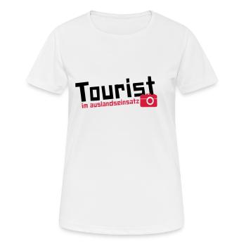 Tourist im Auslandseinsatz - Frauen T-Shirt atmungsaktiv - Weiß - Vorne - AI Model Female 172 dark (172cm)