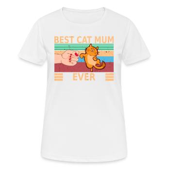 Amis chats - Best Cat Mum Ever - T-shirt respirant Femme - blanc - Devant - AI Model Female 172 dark (172cm)