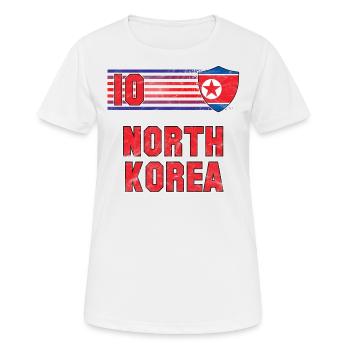 Nordkorea Fußball Mannschaft - Frauen T-Shirt atmungsaktiv - Weiß - Vorne - AI Model Female 172 dark (172cm)