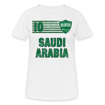 Saudi-Arabien Fußball Mannschaft - Frauen T-Shirt atmungsaktiv - Weiß - Vorne - AI Model Female 172 dark (172cm)