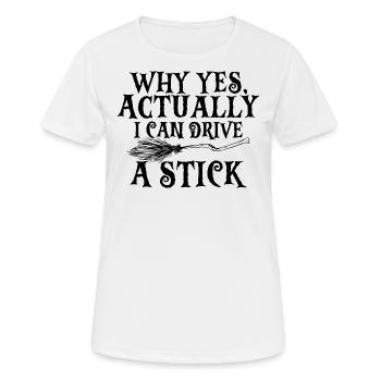 Halloween Witch Witch’s Broom Je peux conduire un bâton - T-shirt respirant Femme - blanc - Devant - AI Model Female 172 dark (172cm)