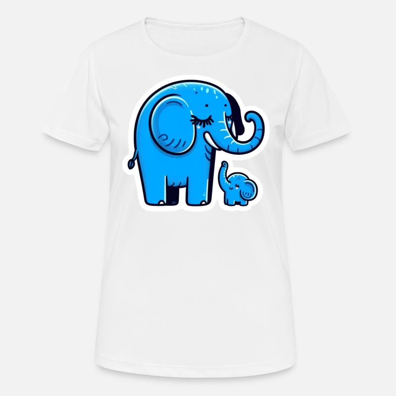 Blue elephants - Women's Breathable T-Shirt - white
