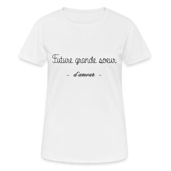 FUTURE GRANDE SOEUR D AMOUR - T-shirt respirant Femme - blanc - Devant - AI Model Female 172 dark (172cm)