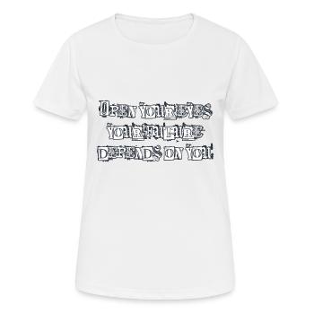 Open your eyes - T-shirt respirant Femme - blanc - Devant - AI Model Female 172 dark (172cm)