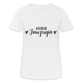 Beste Trauzeugin Dankeschön Geschenk - Frauen T-Shirt atmungsaktiv - Weiß - Vorne - AI Model Female 172 dark (172cm)