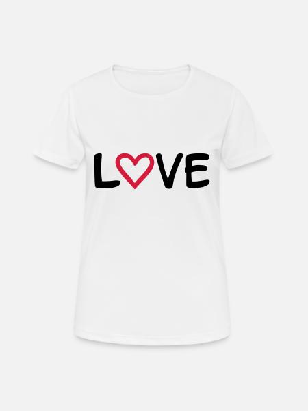 Love - Frauen T-Shirt atmungsaktiv - Weiß