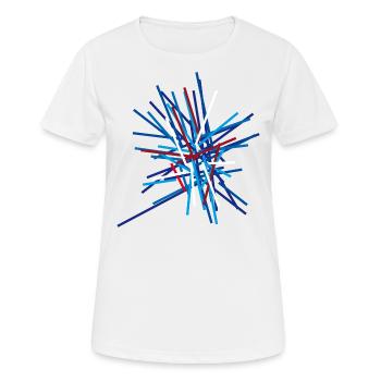 abstrakt - Frauen T-Shirt atmungsaktiv - Weiß - Vorne - AI Model Female 172 dark (172cm)