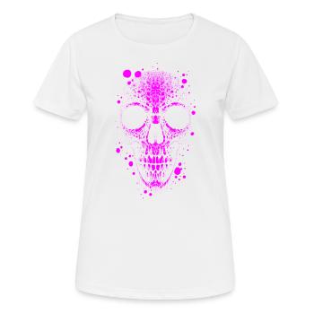 Totenkopf Skull - Frauen T-Shirt atmungsaktiv - Weiß - Vorne - AI Model Female 172 dark (172cm)