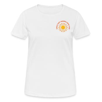 Les filles veulent juste avoir du soleil - T-shirt respirant Femme - blanc - Devant - AI Model Female 172 dark (172cm)