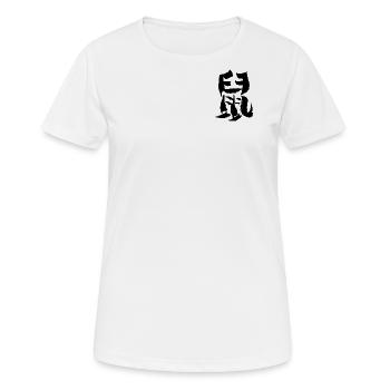 Ratte - Chinesisch / TIERKREISZEICHEN - Tusche - Frauen T-Shirt atmungsaktiv - Weiß - Vorne - AI Model Female 172 dark (172cm)