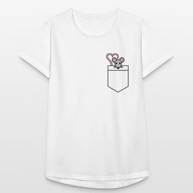 Brusttasche mit Maus oder Ratte Frauen T-Shirt atmungsaktiv