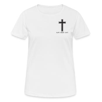 Faith-Belief-Love - Women's Breathable T-Shirt - white - Front - AI Model Female 172 dark (172cm)